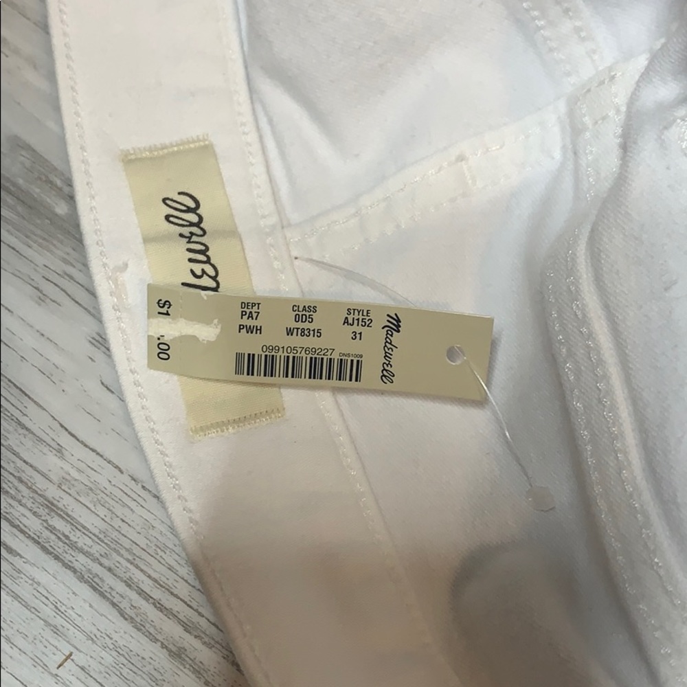 Madewell White 10” High Rise Skinny Crop Jeans NWT - Picture 10 of 10